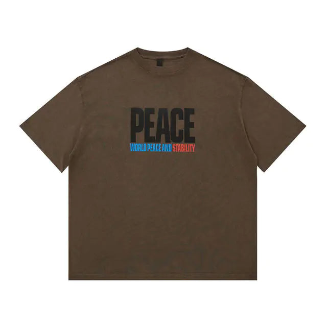 Men's Short Sleeve Casual Graphic T-Shirts - Vintage Peace