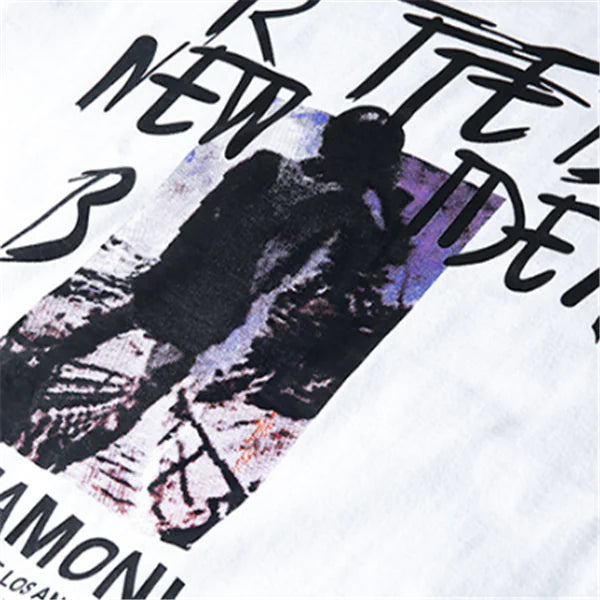 Graphic Letter Print Short Sleeve SANTAMONICA T-Shirt