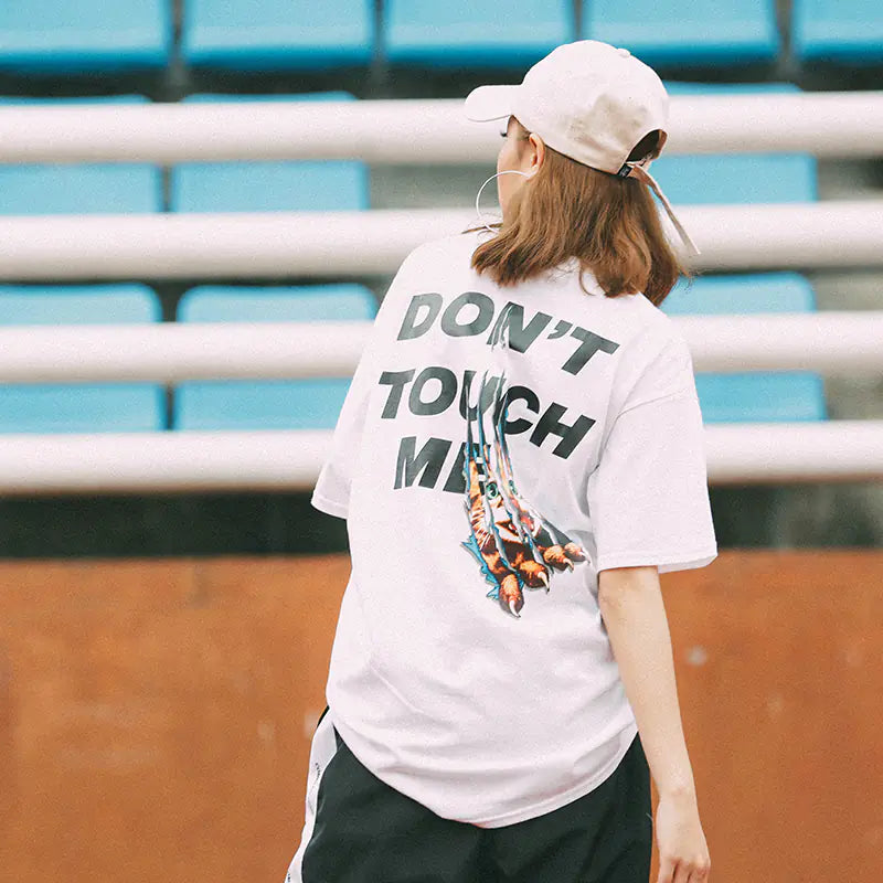 Hip-Hop Couple T-Shirt, Short Sleeve with Scratches