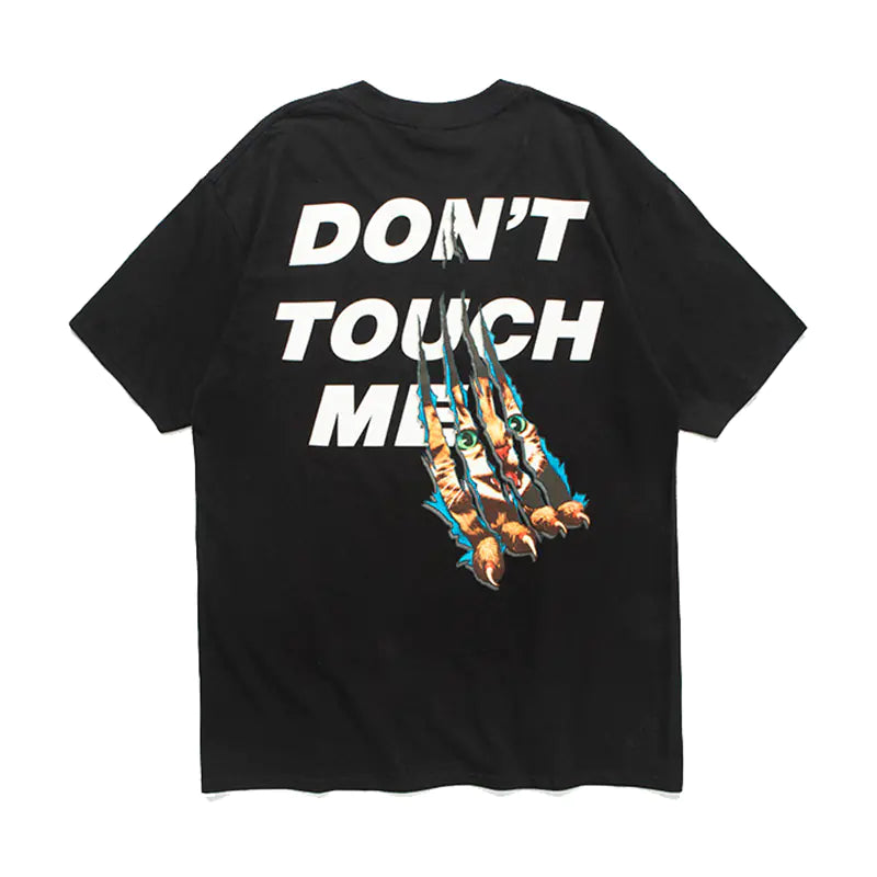 Hip-Hop Couple T-Shirt, Short Sleeve with Scratches