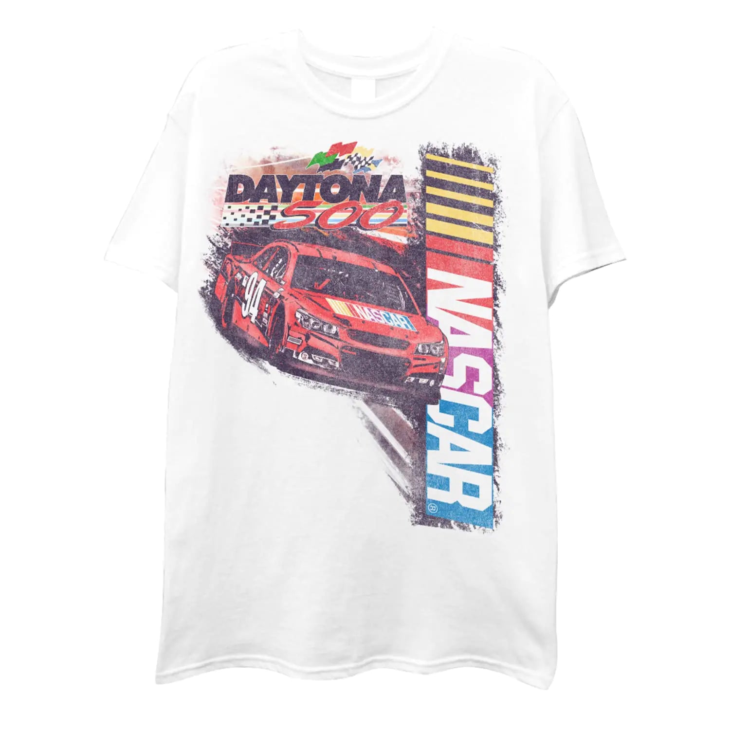 NASCAR Vintage Daytona 500 Shirt - Vintage Race Car Racing Mens Graphic T-Shirt (White Small)