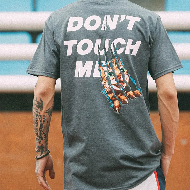 Hip-Hop Couple T-Shirt, Short Sleeve with Scratches