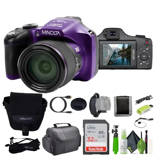 MINOLTA MN67Z 20MP Full HD Camera with 67x Zoom - Bundle
