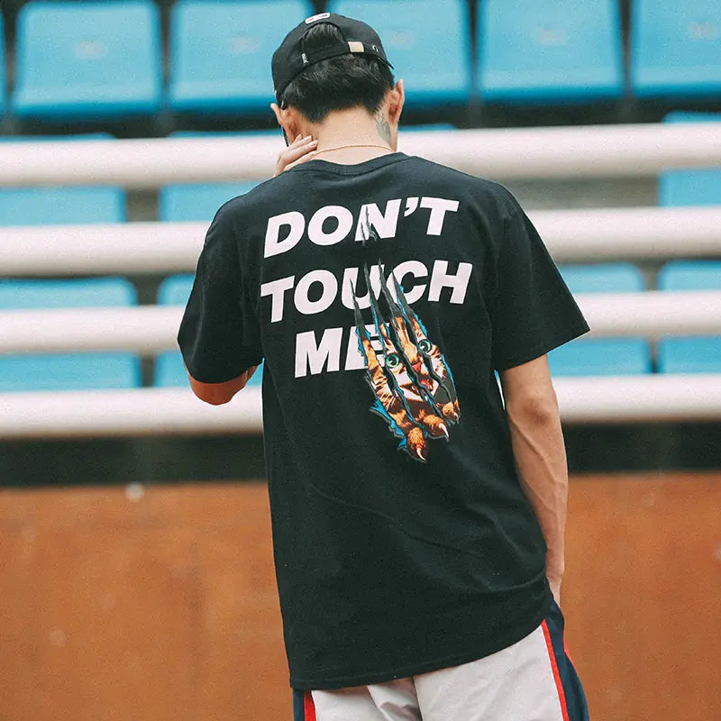 Hip-Hop Couple T-Shirt, Short Sleeve with Scratches