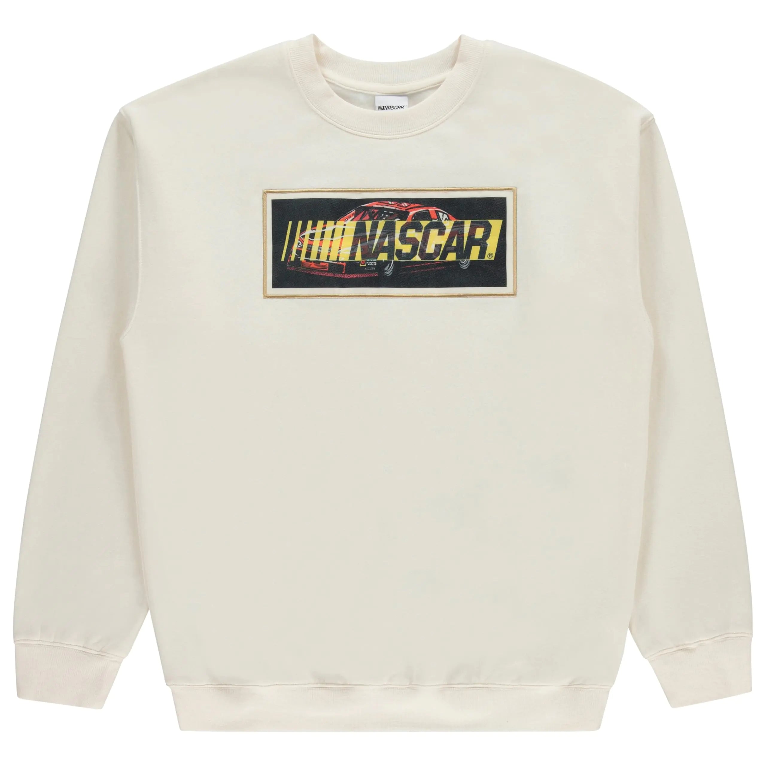 NASCAR Vintage Daytona 500 Sweatshirt Racing Mens Embroidered Chenille Crewneck Sweatshirt (Ivory X-Large)