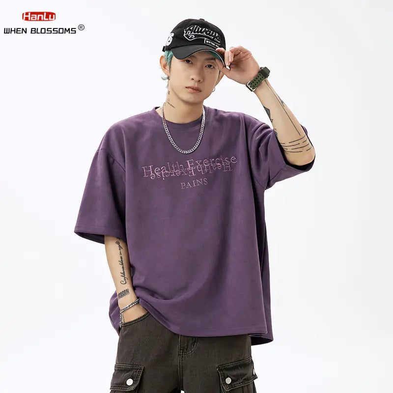 Unisex Short Sleeve Hip Hop Embroidered T-Shirt 2024